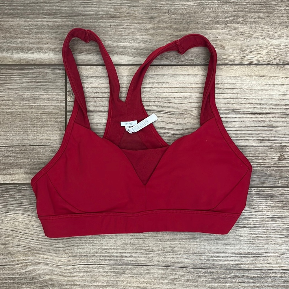 Aerie red sports bra